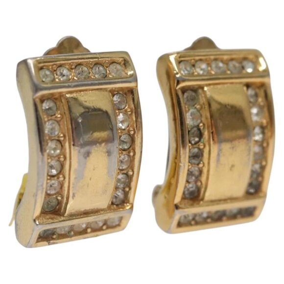 Christian Dior Earring Metal Gold Tone Auth - Picture 1 of 14